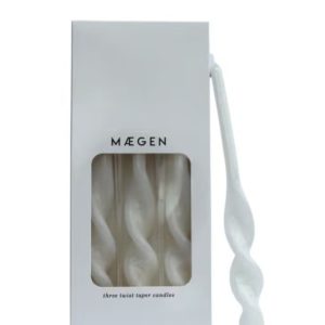 Maegen Twist Taper Candles - 3 Pack - Ice White
