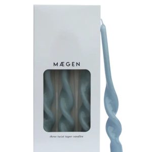 Maegen Twist Taper Candles - 3 Pack - Cornflower Blue