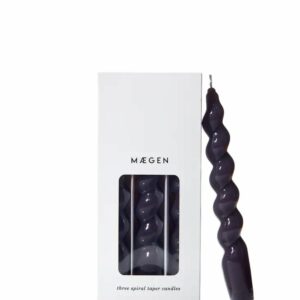 Maegen Spiral Taper Candles - 3 Pack - Dark Grey