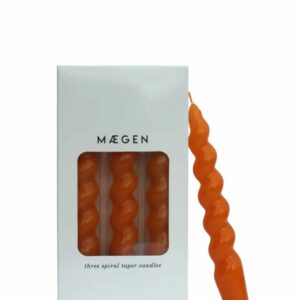 Maegen Spiral Taper Candles - 3 Pack - Tangerine
